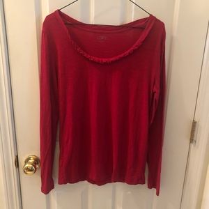 Loft Women’s Business Blouse Red Long Sleeve Med